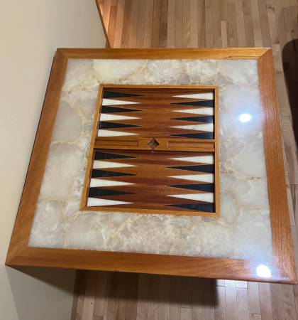 Antique backgammon onyx table 1