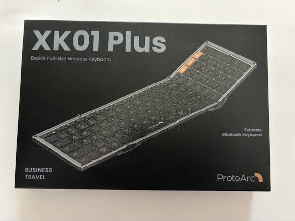ProtoArc XK01 Plus Foldable Bluetooth Keyboard - Backlit, New Sealed 1