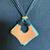 Vintage Glazed Ceramic Medallion Necklace 3 thumbnail