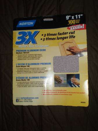 Norton 3X Sandpaper, Medium 100 Grit 1