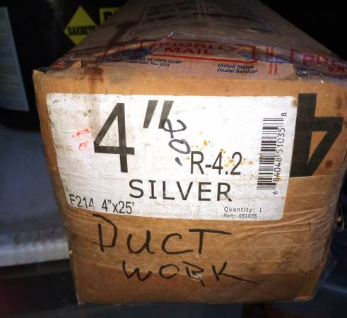 4"X 25' insulated flexible duct. $20 1