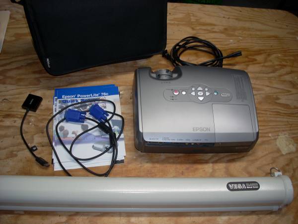 Epson 76c PowerLite Projector and 72" Screen 1