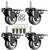 NEW Set of 4 2-Inch Stem Casters Double Brakes Black PU Imperial Inch 1 thumbnail