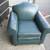 Hickory Genuine Green Leather Lounge Sofa Chair 2 thumbnail