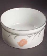 4 NEW DANSK BELLES FLEURS TAUPE RAMEKIN BOWLS 1