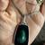 Sterling Silver Necklace with a Big Natural Onyx and Malachite Pendant 3 thumbnail