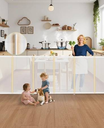 New in Box Extra Wide Retractable Baby & Pet Safety Gate – White (Up to 118" W 1