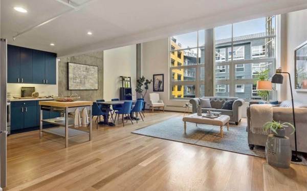 $1,650 / 3br - Dormitorio en un moderno apartamento loft industrial - Área común amueblada (oakland lake merritt / grand)63813715500417121