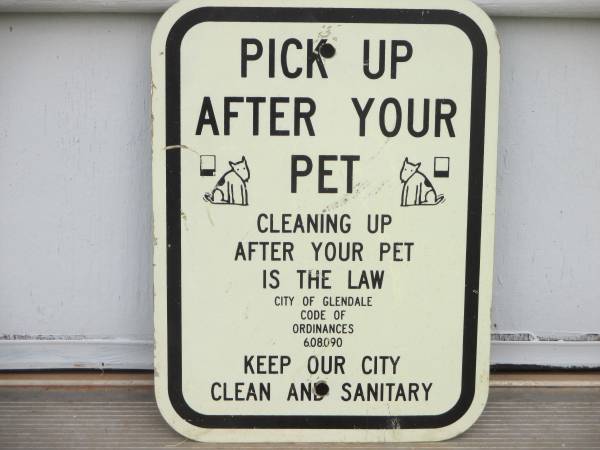 Glendale AZ Pet Waste Sign 1