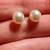 14K Yellow Gold White Pearl Post Stud Earrings 2.0 g Quality! Gift! 6 thumbnail