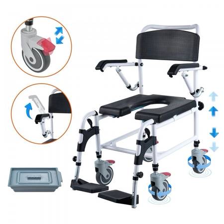 (NEW) SHOWER COMMODE WHEELCHAIR 1