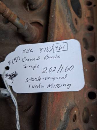 SBC cylinder head. Single 461 casting 2.02 head 1