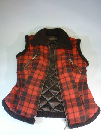 Small Alexander McQueen, McQ, Wool Vest with Lambskin Trim, Excellent 1