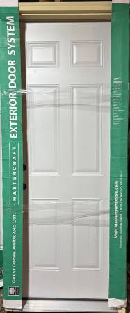 New 30x80 steel exterior door, 6 panel 1
