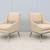 Mid-Century Modern Lexington Amani Beige Fabric Accent Chairs, a Pair 7 thumbnail