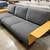 MODERN MID CENTURY GRAY SOFA WITH WOOD ARMS !! 3 thumbnail