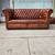 Vintage Brown Leather Chesterfield Sofa Loveseat 4 thumbnail