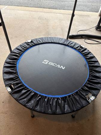 BCAN Foldable Mini Trampoline with Adjustable Handlebar 1