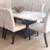 Marble Top Dining Table Set w Espresso Wood Base & 6 Fabric Chairs 1 thumbnail