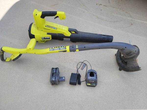 Ryobi Leaf Blower And String Trimmer With Battery And Charger 1