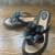 BOC BORN CONCEPT WOMEN'S 7 BLACK FLOWER FLIP-FLOP FLAT SANDALS 1 thumbnail