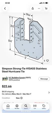 Simpson stainless hurricane ties 1