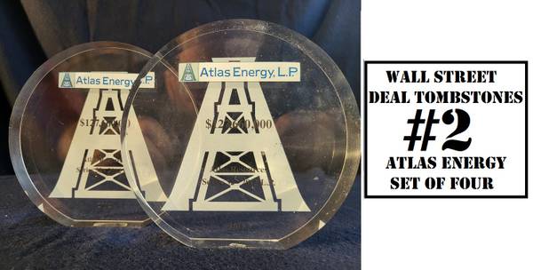 #2 Authentic Wall Street Deal Tombstones Atlas Energy Set of 4 1