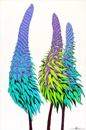 Alex Nizovsky - A Study Of Flowers #2 - Modern Floral Painting 24"x36" 1