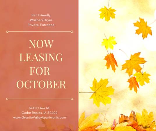 $1,245 / 2br - 920ft2 - 🍂 1st Floor Leasing for October 🍂 (NE Cedar Rapids)63679458682369120