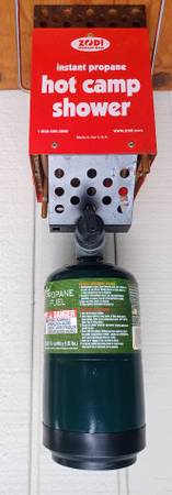 Zodi Instant Propane Working Hot Camp Shower Needs hoses and pump 1