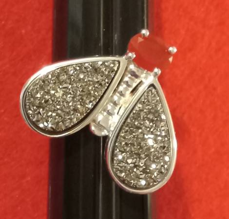 Silver Toned Bug Ring Size 11.25 1