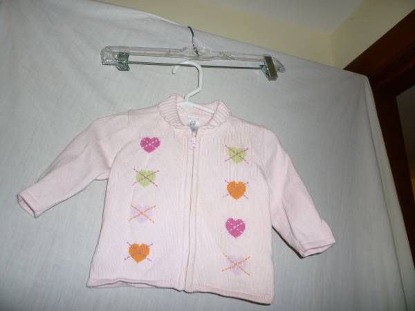 New, Baby Gap Pink Zip Up Sweater, Size Newborn, 3-4 mos 1