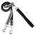 2 Hounds Design Silver Reflective Black Double Connection Euro Leash 1 thumbnail