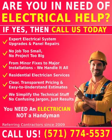 💡ELECTRICIAN - - PLUG INTO THE BEST - SHOCKINGLY GOOD SERVICE - CALL 1
