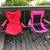 Set of 2 fold up camping chairs pink and red 1 thumbnail