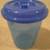 Decorative Blue Round Plastic Storage Container with Lid 1 thumbnail