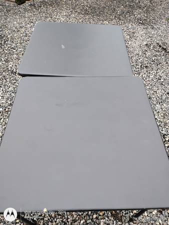 2 black folding card tables 33 x 34 used 1