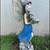 Beautiful Brunette garden fairy statue with wings & holding flowers approx 34.5 10 thumbnail