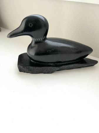 Large Hand Carved Soapstone Loon 1