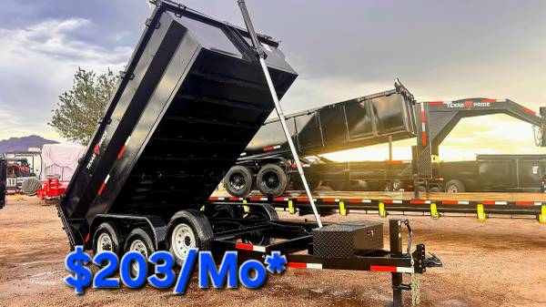 2026 Texas Pride 7x14x3 16K Bumper Pull Dump Trailer $203/mo* 1