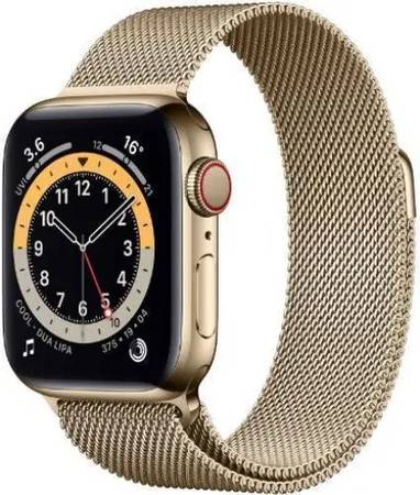 Apple Iwatch Series 6 Cellular Stainless Steel Milanese Loop Gold 44MM 1