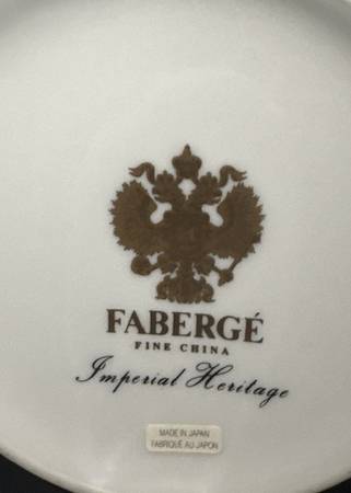 Faberge China 24k gold encrusted 3pc Coffee Pot Set 1