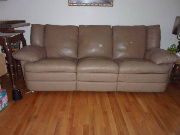 All Leather Two Double Recliners and Two Chairs, Coffee Table 1
