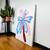 Wall Art, Palm Graffiti, Contemporary Abstract Art, Pink & Blue & Red (30” x 4 4 thumbnail