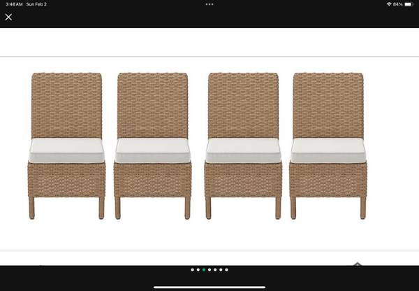 New allen + roth Emerald Cove Set of 4 Wicker Brown Steel Frame Statio 1