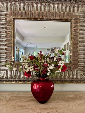 Silk Flowers with Ceramic Vase 1