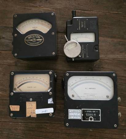 Lot of Vintage Amp Meters 1
