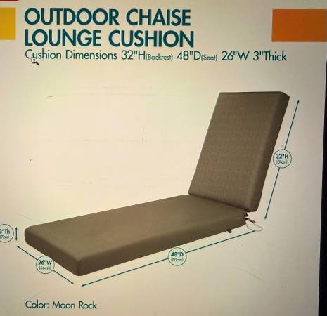 New | Outdoor Chaise Lounge Cushions 1