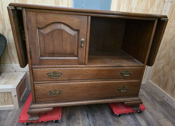 Vintage Solid Cherry Drop Leaf Server 1
