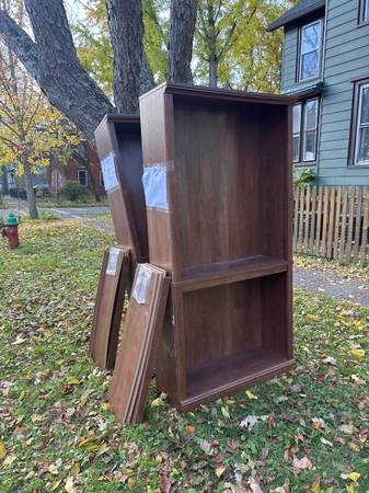 Curb alert: 2 free bookcases with all shelves and hardware 1